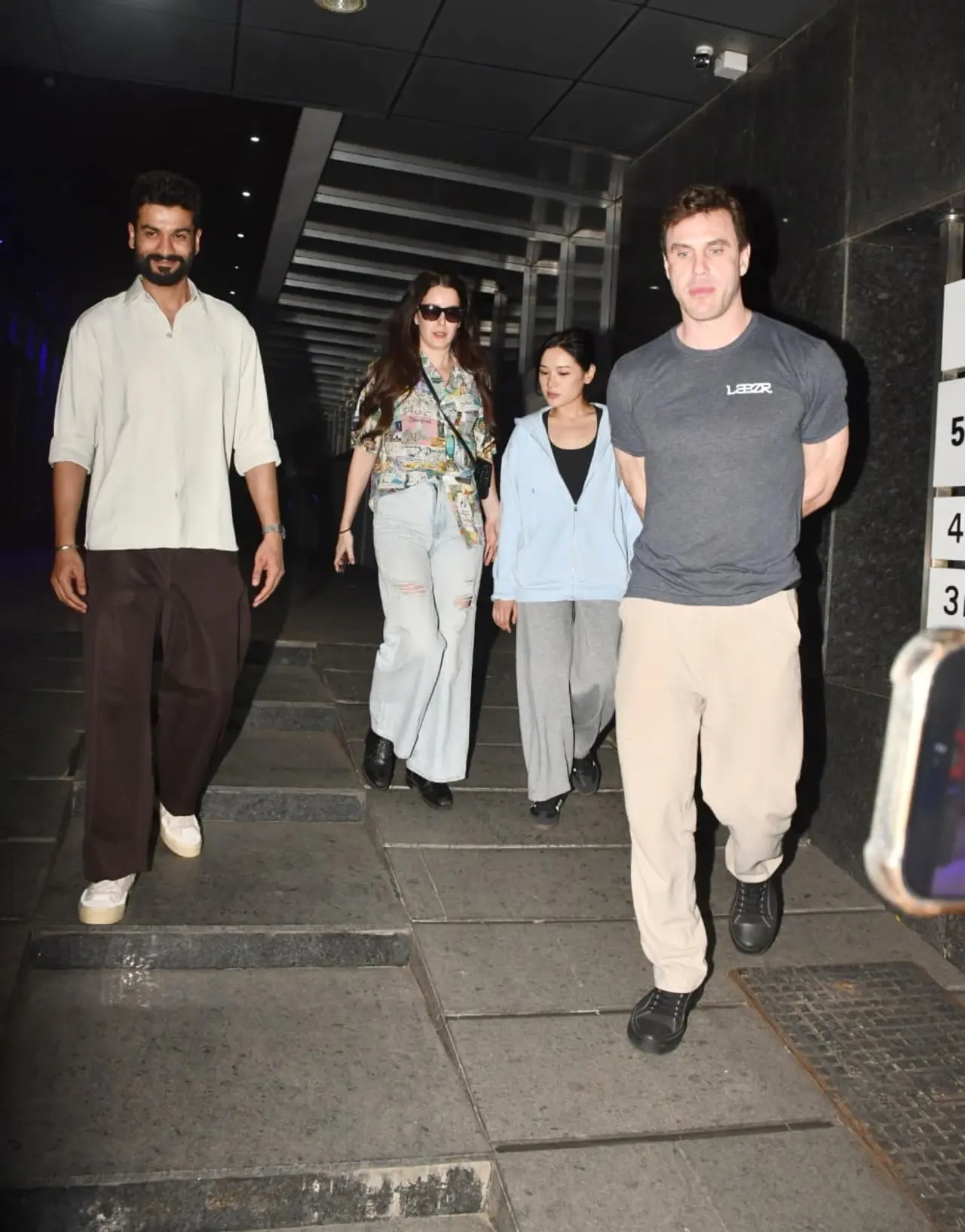 They were seen exiting a restaurant in Bandra accompanied by thier friends.